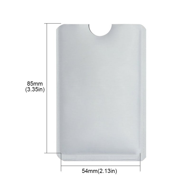 Owfeel RFID Blocking Secure Credit Card Sleeves Pack Of 15 Contactless Card Protection Holders Credit Card ID Anti Theft WaterProof Protector- Silver - Image 2